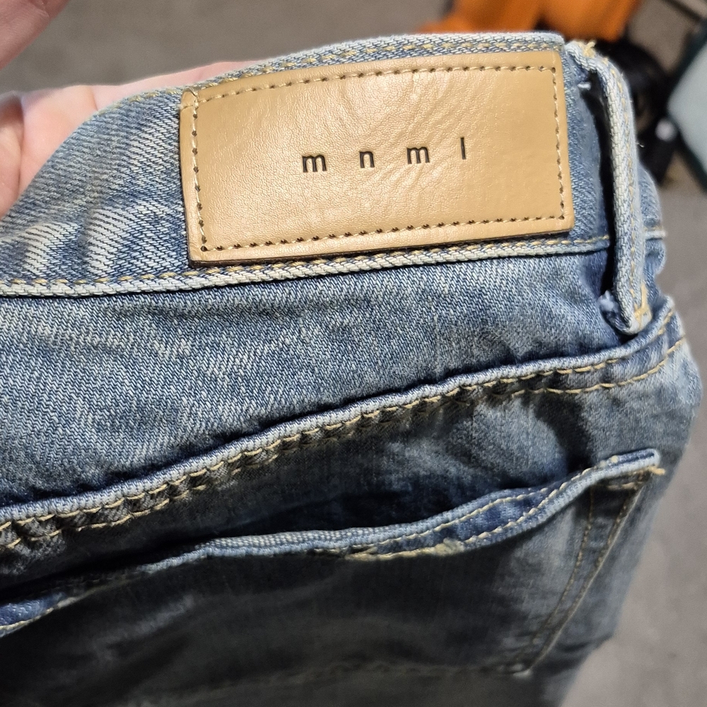 MNML Light Blue Jeans with Iconic Print - Picture 6 of 8
